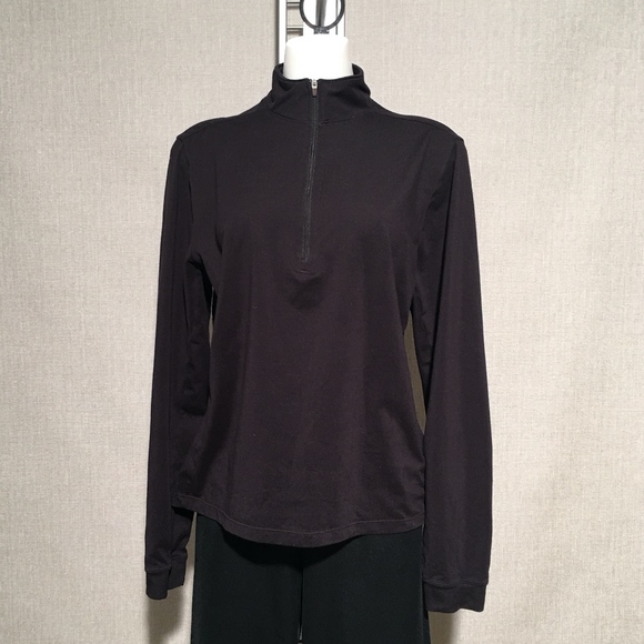 Saucony Long Sleeved Winter Warm 1/2 Zip Black Top - Picture 1 of 5